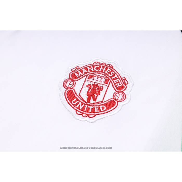 Fato de Treino Manchester United Manga Curta 2023-2024 Branco y Preto - Calcas Curta